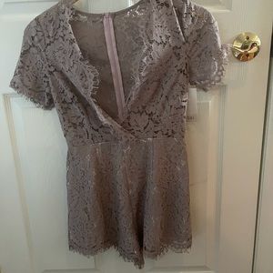 Lace V-Neck Romper
